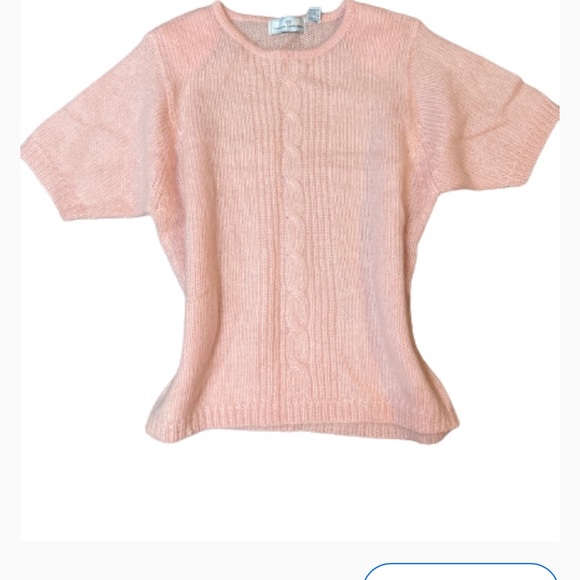 Vintage Vickie Lawrence Pink Crew Neck Cap Sleeve Sweater - Picture 10 of 10